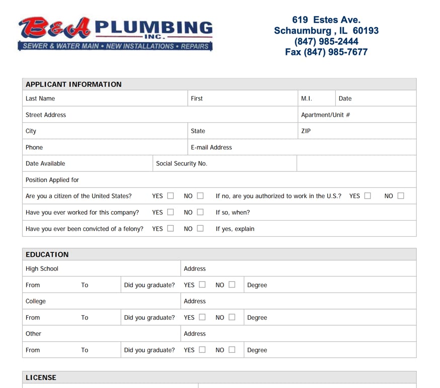 Employement Application